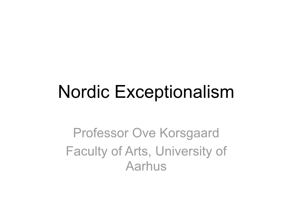 Nordic Exceptionalism