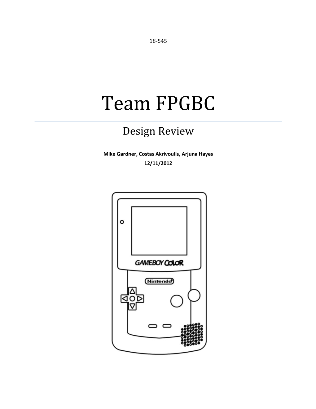 Team FPGBC Design Review