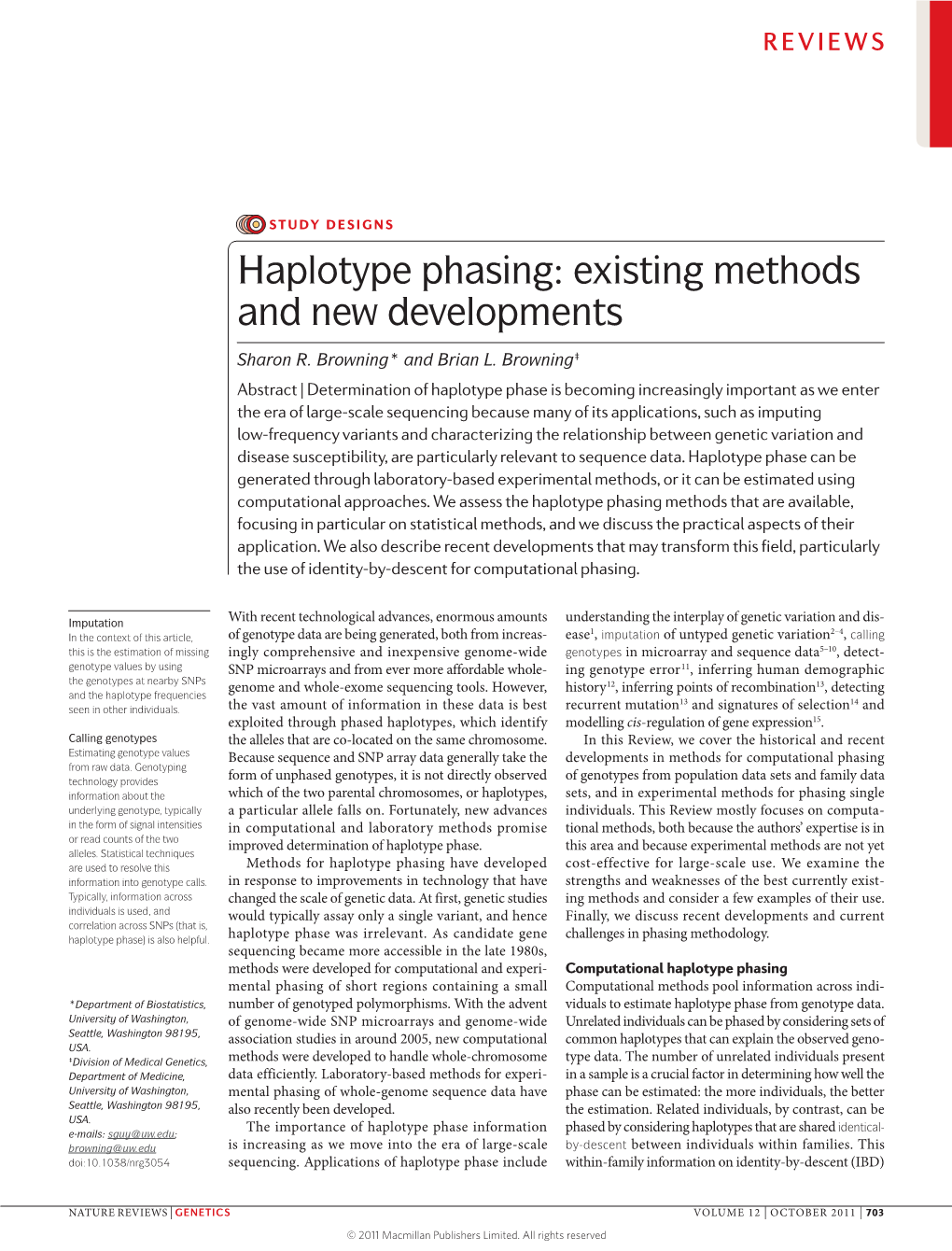 Haplotype Phasing: Existing Methods and New Developments