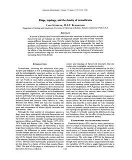 Rings, Topology, and the Density of Tectosilicates