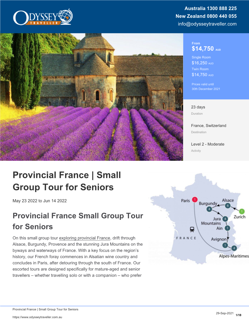 Provincial France Small Group Tour | Odyssey Traveller