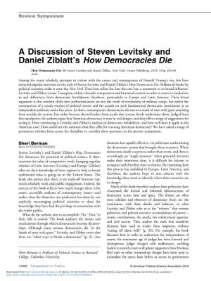 A Discussion of Steven Levitsky and Daniel Ziblatt's How Democracies