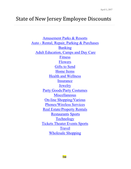 State of New Jersey Employee Discounts