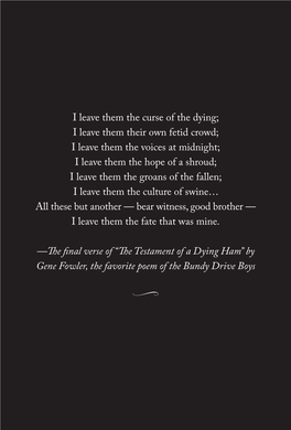 Gene Fowler, the Favorite Poem of the Bundy Drive Boys =