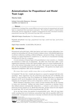 Axiomatizations for Propositional and Modal Team Logic