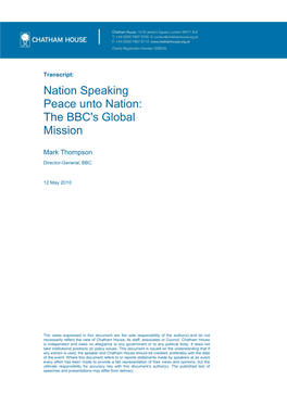 The BBC's Global Mission