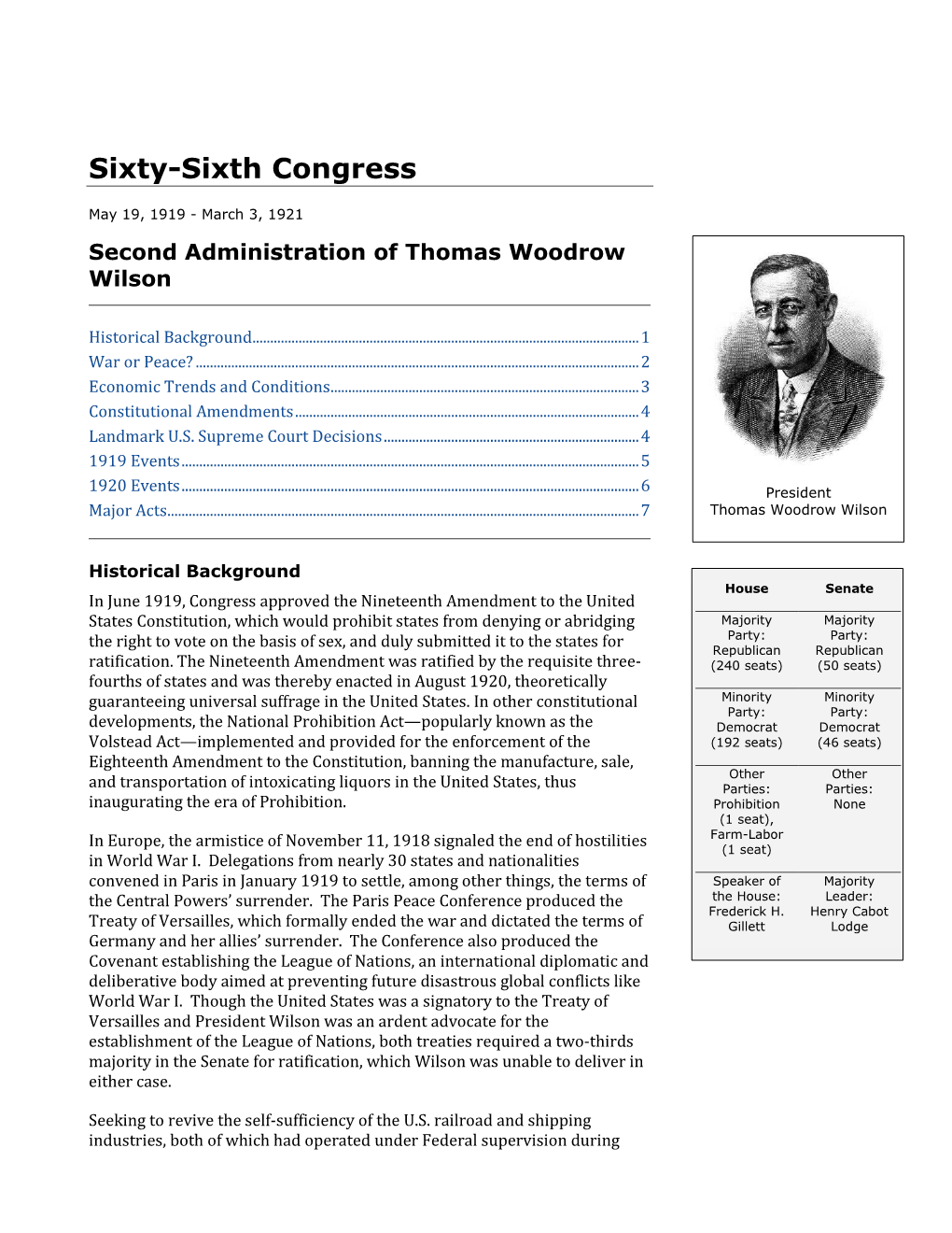 Sixty-Sixth Congress