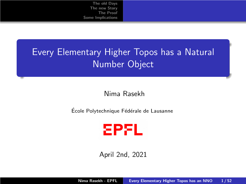 Every Elementary Higher Topos Has a Natural Number Object