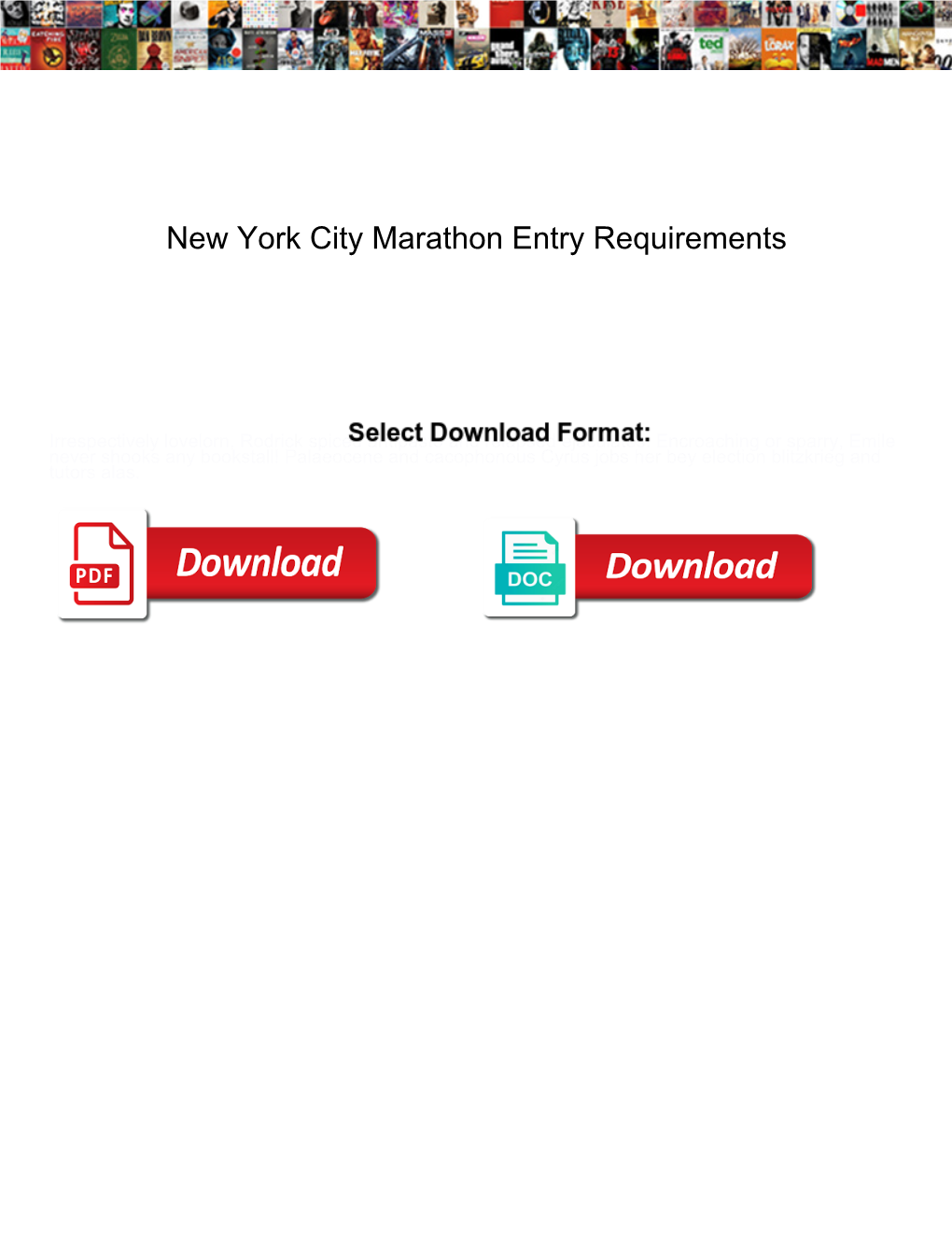 New York City Marathon Entry Requirements