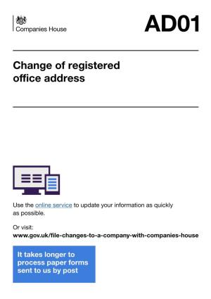 AD01 Change of Registered Office Address