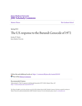 The U.S. Response to the Burundi Genocide of 1972