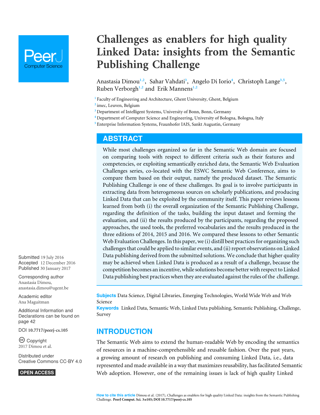 Insights from the Semantic Publishing Challenge