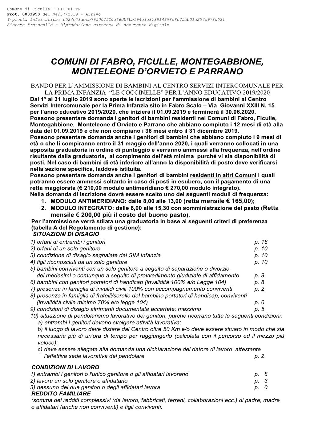 Comuni Di Fabro, Ficulle, Montegabbione, Monteleone D’Orvieto E Parrano