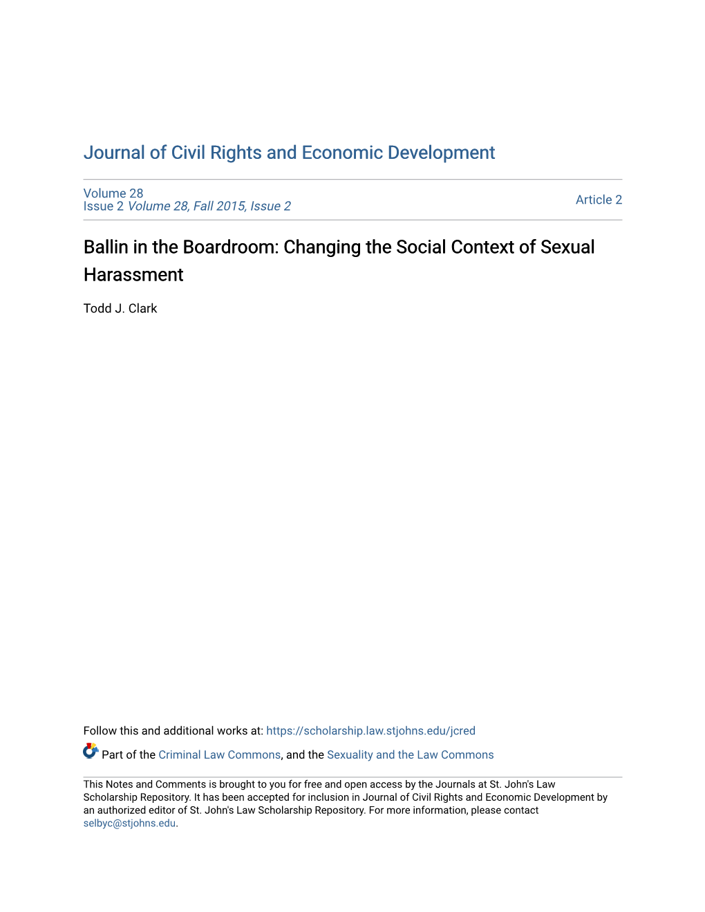 Ballin in the Boardroom: Changing the Social Context of Sexual Harassment