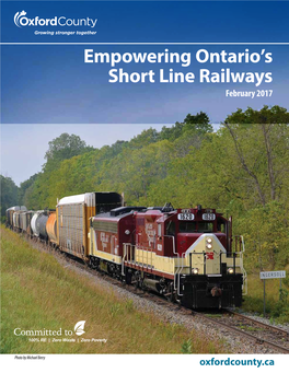 Empowering Ontario's Short Line Railways