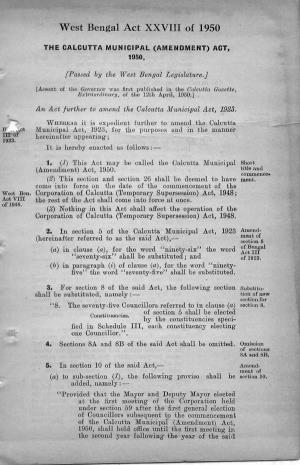 West Bengal Act XXVIII of 1950