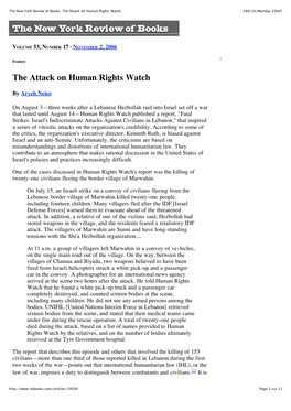 The Attack on Human Rights Watch 289/10/Monday 23H07