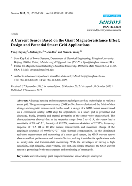 A Current Sensor Based on the Giant Magnetoresistance Effect: Design and Potential Smart Grid Applications
