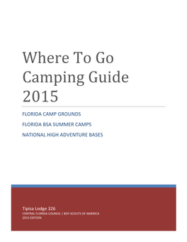 Where to Go Camping Guide 2015