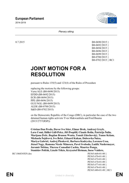 En En Joint Motion for a Resolution