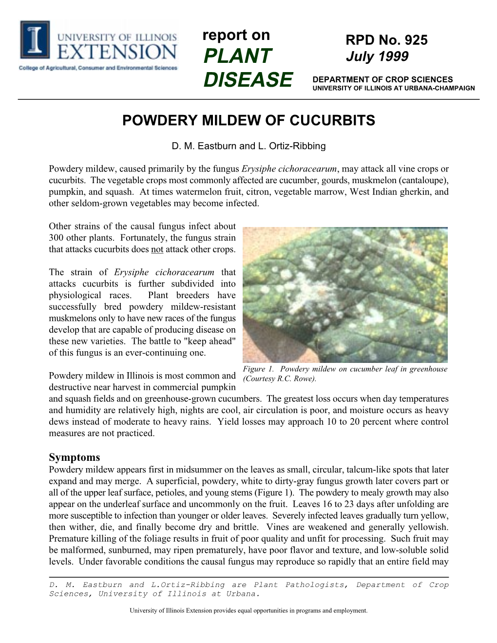 Powdery Mildew of Cucurbits