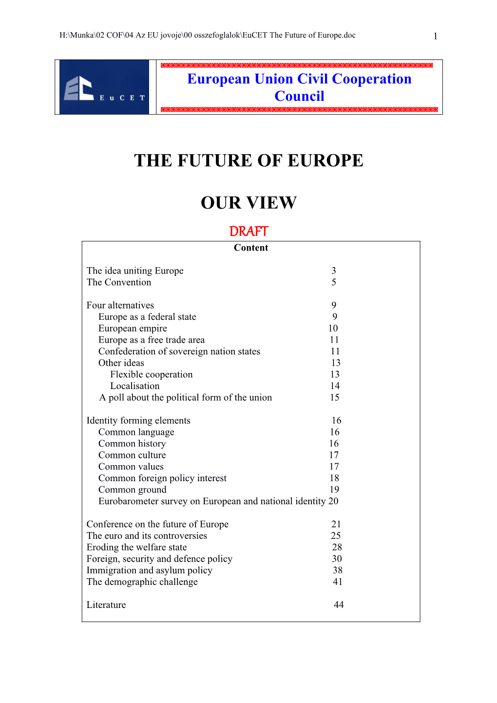 Eucet the Future of Europe.Pdf