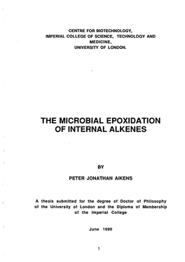 The Microbial Epoxidation of Internal Alkenes