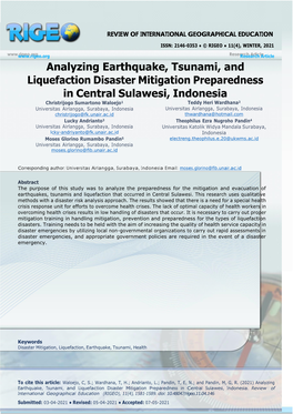 Analyzing Earthquake, Tsunami, and Liquefaction Disaster Mitigation