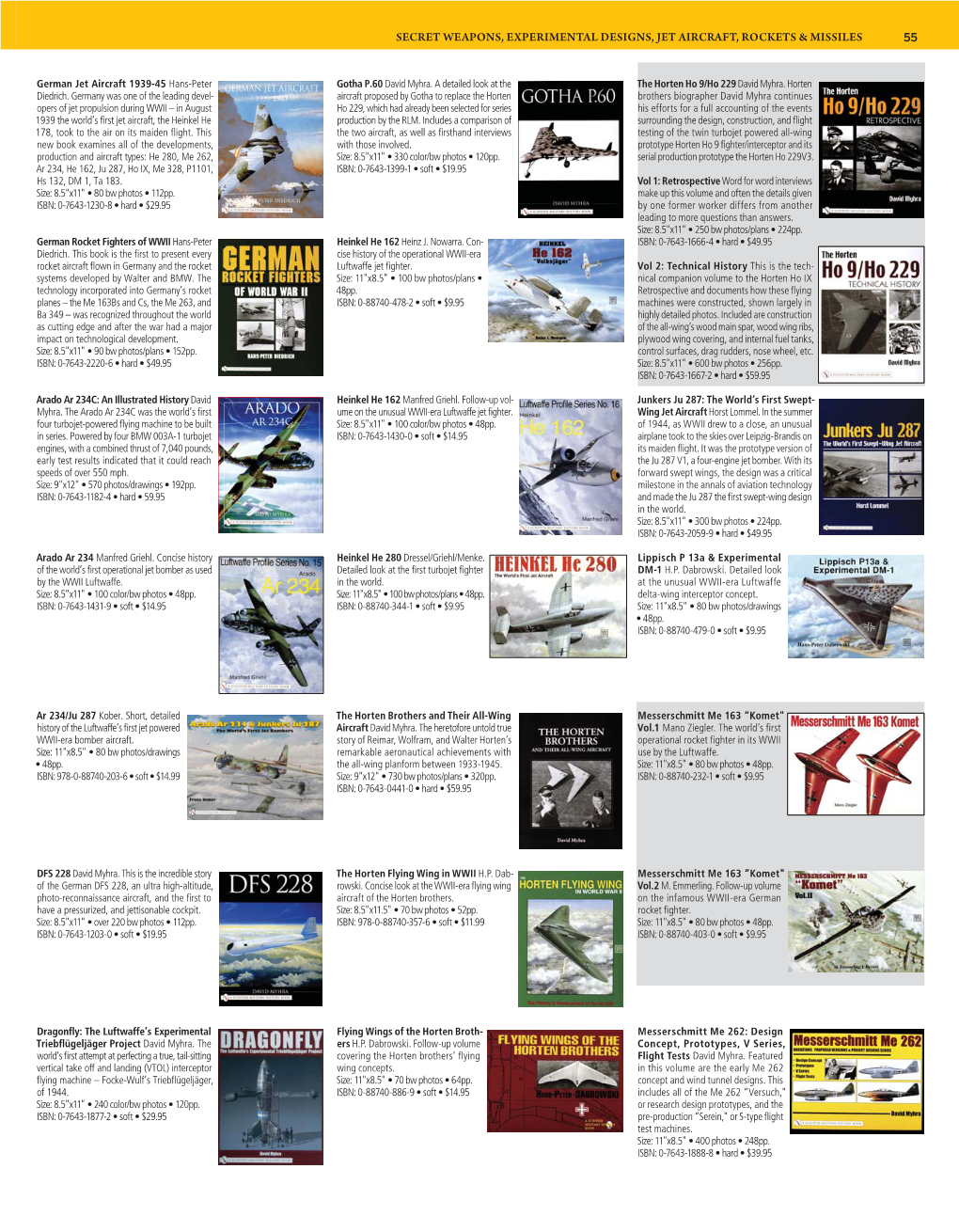 Secret Weapons, Experimental Designs, Jet Aircra Ft, Rockets & Missiles 55