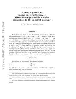 A New Approach to Inverse Spectral Theory, II. General Real Potentials