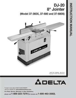 Delta DJ-20 8” Jointer