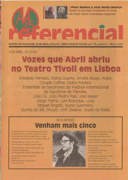 Vozes Que Abrll Abriu No Teatro Tivoli Em Lisboa