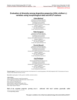 Varieties Using Morphological Data and AFLP Markers