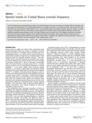Spatial Trends in United States Tornado Frequency
