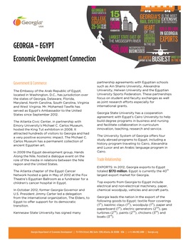 GEORGIA – EGYPT Economic Development Connection