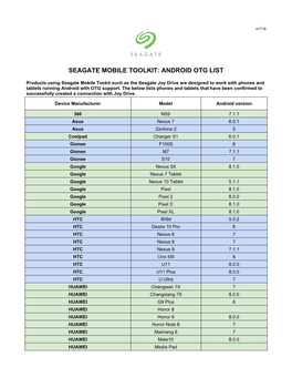 Seagate Mobile Toolkit: Android Otg List