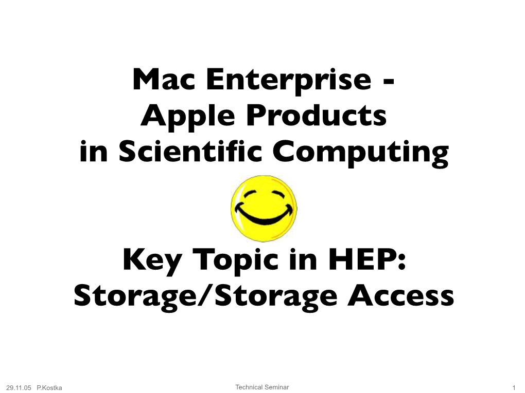 Mac Enterprise - Apple Products in Scientiﬁc Computing