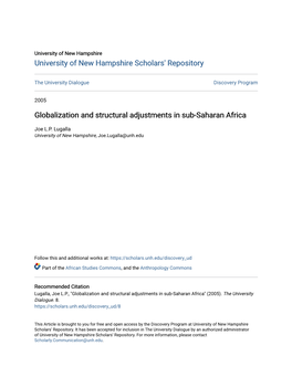 Globalization and Structural Adjustments in Sub-Saharan Africa