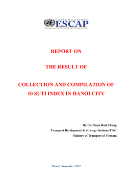 Report on the Result of Collection and Compilation of 10 Suti Index in Hanoi