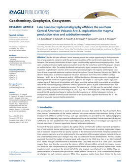 Late Cenozoic Tephrostratigraphy Offshore the Southern Central American Volcanic Arc: 2