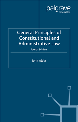 General Principles of Constitutional and Administrative Law, Fourth Edition