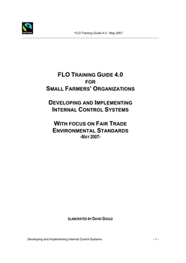 FLO Training Guide 4.0 for Small Farmers on Internal