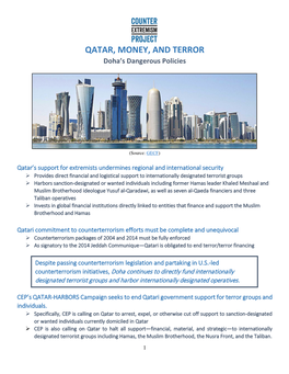 QATAR, MONEY, and TERROR Doha’S Dangerous Policies