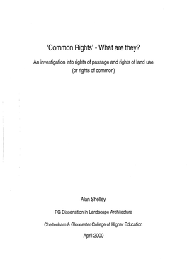 'Common Rights' - What Are They?