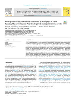 An Oligocene Microthermal Forest Dominated by Nothofagus in Sierra Baguales, Chilean Patagonia Response to Global Cooling and T