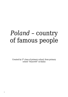 Poland – Country of Famous People