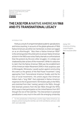 The Case for a Native American1968 and Its