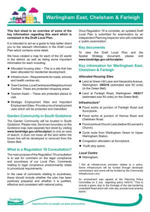 Local Plan Fact Sheet Warlingham East, Chelsham & Farleigh