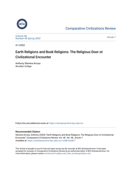 Earth Religions and Book Religions: the Religious Door Ot Civilizational Encounter