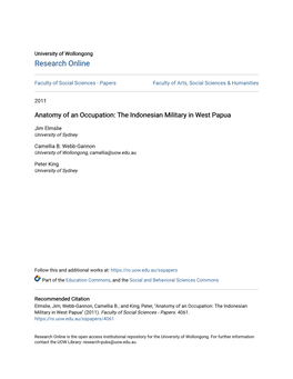 Anatomy of an Occupation: the Indonesian Military in West Papua